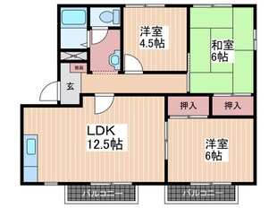 フレグランス宮戸田Ｂ棟の物件間取画像